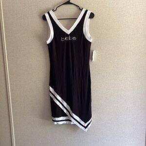 Bebe Black Dress with White Accents